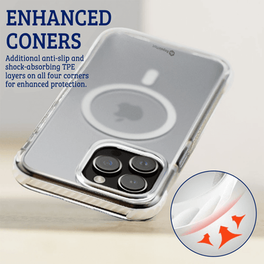 iPhone 15 Pro Transparent Drop-Resistant Case Cover - Strong Build, MagSafe Compatible, Scratch Protection, Shock Absorption - Clear Purple